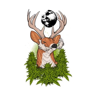 Cannabis weed smoking deer T-Shirt