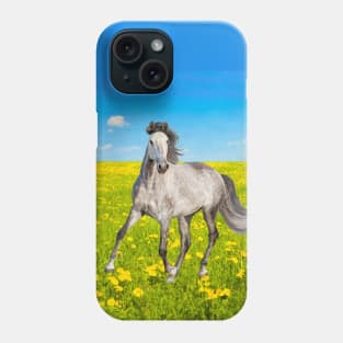 Dapple Gray Horse in Spring Field Phone Case