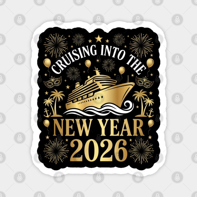 Cruising into the New Year 2026 with Festive Celebration Magnet by Creatifly Graphic Tees