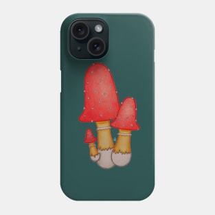 Poisonous - Bright Red Amanita Mushrooms Phone Case