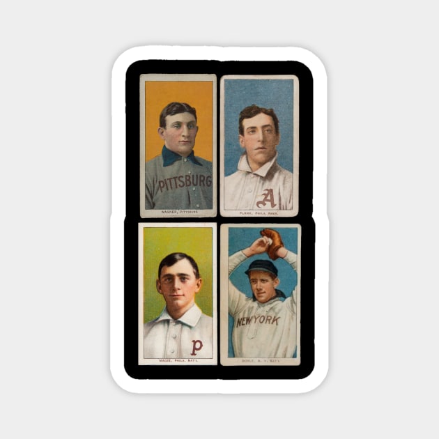 T206 Big Four Cards - Wagner, Plank, Magie, & Doyle Magnet by BlackBoxHobby