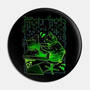 Hacker Cat! Pin