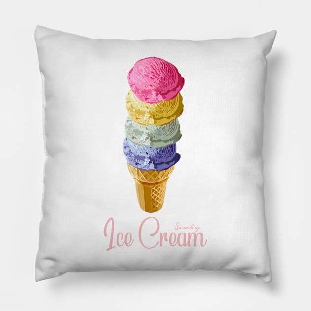 Ice Cream Cone Foodies Pillow by smoochugs