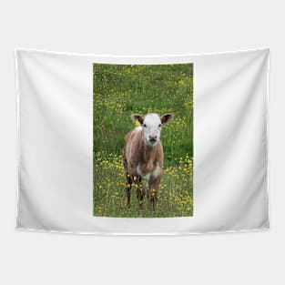 Calf in a Field Tapestry