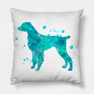 Brittany Spaniel Dog Watercolor Painting Pillow