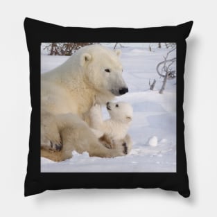 Mother polar bear & cub Pillow