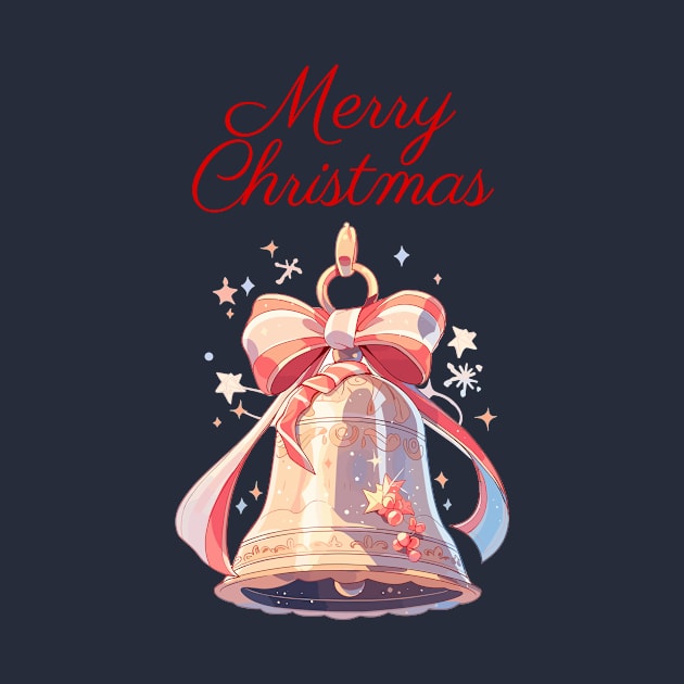 Merry Christmas bell with ribbon by DemoArtMode