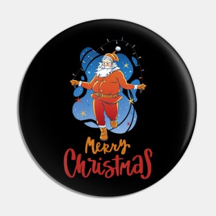 Skipping Santa Claus Wishes Merry Christmas  jumping rope Pin