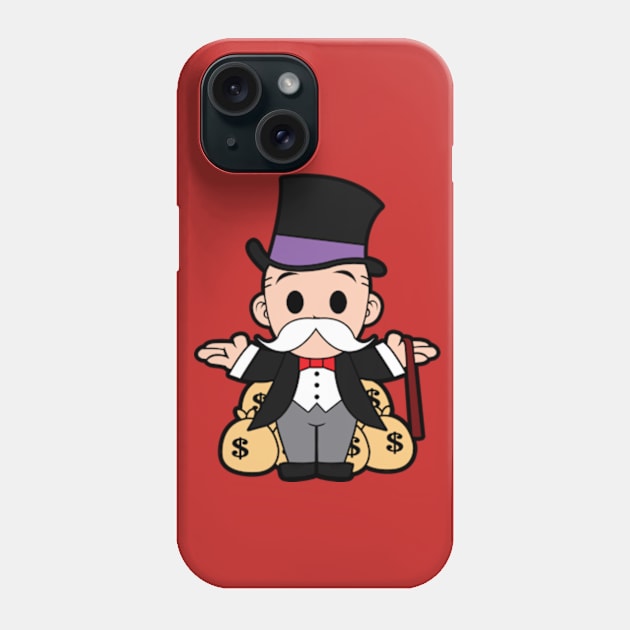 Monopoly Guy Chibi Phone Case by mighty corps studio