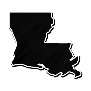 Black Louisiana Outline T-Shirt