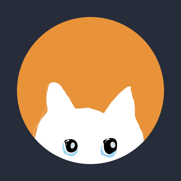 White Cat Face by thecolddots