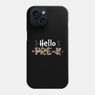 Hello Pre-K Back To School Leopard Print Matching Kindergarten Gift Phone Case