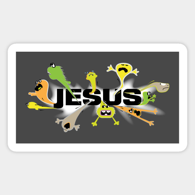 Scary Jesus - Jesus Saves - Sticker