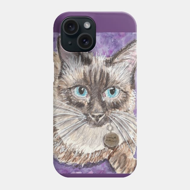 Sadie Siamese cat Phone Case by SamsArtworks