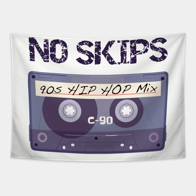 No Skips 90s Hip Hop Mix Tapestry by Epic Splash Graphics