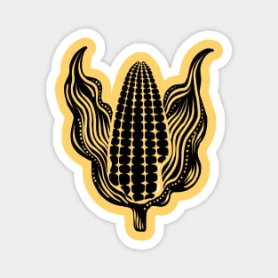 Corn on the Cob black Magnet