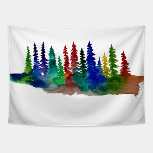 Rainbow pines Tapestry