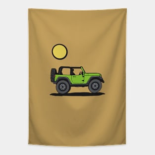 GREEN WRANGLER WITH SUN Tapestry