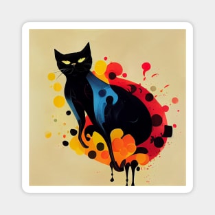 Abstract Cat Magnet