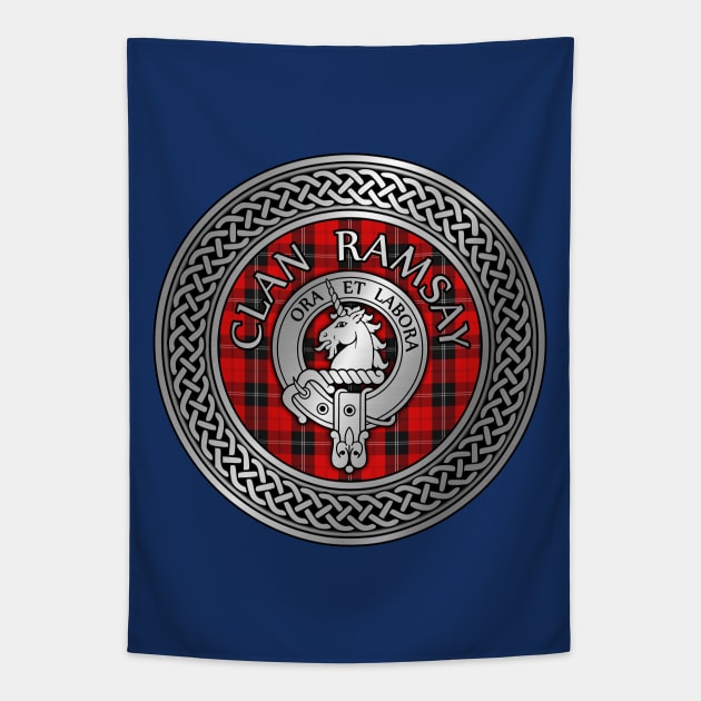 Clan Ramsay Crest & Tartan Knot Tapestry by Taylor'd Designs