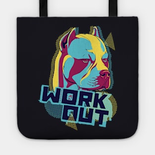 Work out Dog Pit Bull Doghead Tote