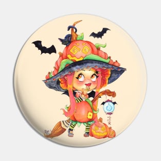 Pumpkin Witch Pin