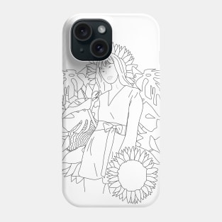 Girl with plants Phone Case