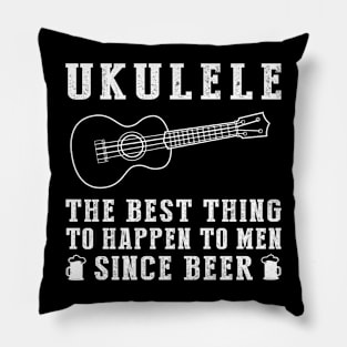 Strumming Smiles: 'Ukulele - Better Than Beer & Wine' Funny T-Shirt Pillow