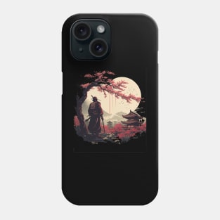 Aesthetic Vintage Samurai Japanese Art Samurai Retro cherry T-Shirt Phone Case