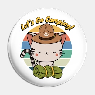 Cute Tabby Cat Wants to go Camping Pin