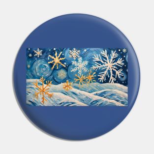 Snowflake in Van Gogh Style Pin