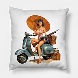 Scooter Girl Pillow