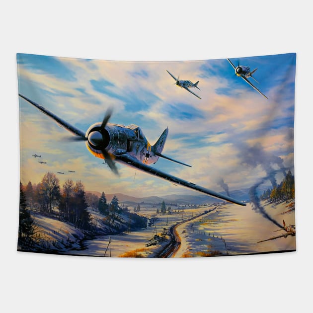 Winter War Fw190 Tapestry by Aircraft.Lover