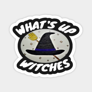 Whats Up Witches Greeting Card, Funny Halloween Gift Idea (Landscape) Magnet