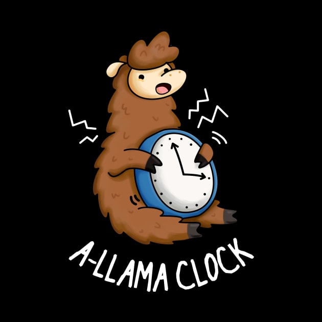 A-Llama Clock Funny Animal Pun by punnybone