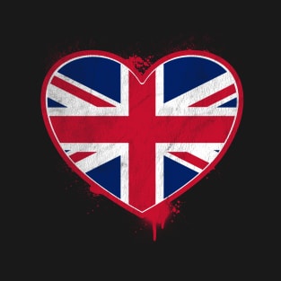 Heart Shaped UK Union Jack Flag T-Shirt