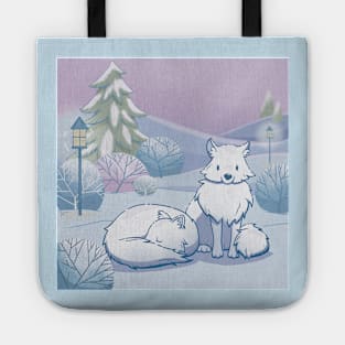 Winter Wonderland Foxes Tote