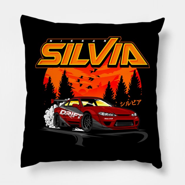 Silvia Drift Cars Pillow by CFStore