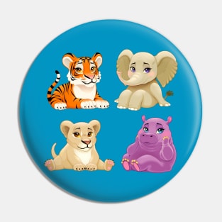 Baby Jungle animals with cute eyes Pin