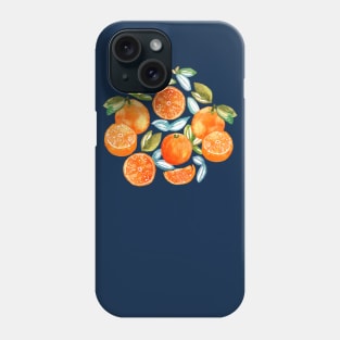 Oranges on Navy Phone Case