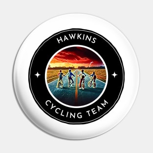 Hawkins Cycling Team V - White and Red - Funny Pin