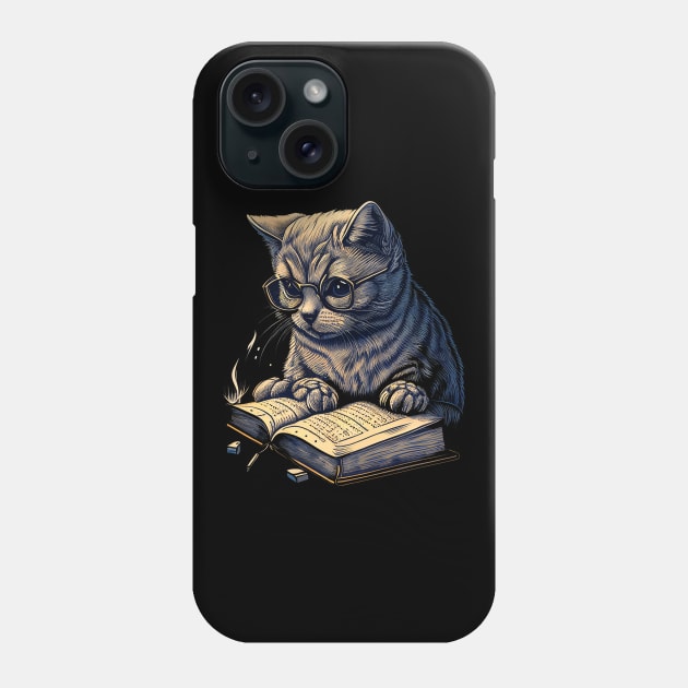 Book Worm Cat Phone Case by pako-valor