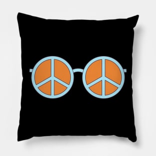 Retro Hippie Glasses Peace Pillow