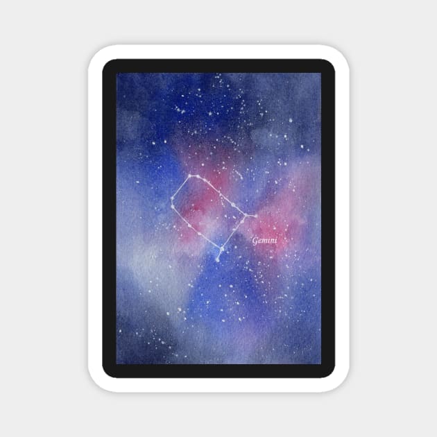 Gemini Star Constellation with Galaxy Background Magnet by Sandraartist