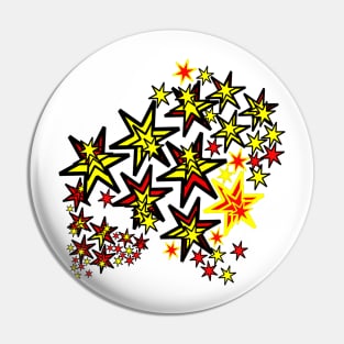 Red, black, yellow, stars Pin