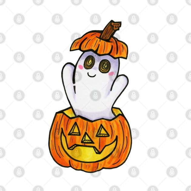 Pumpkin Ghost by LittleGreenHat
