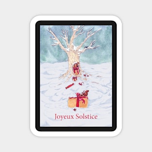 Woodland creatures + Joyeux Solstice Magnet