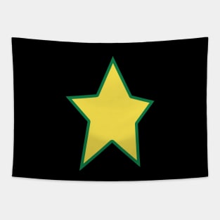 Yellow Star Green Out Line Graphic Tapestry