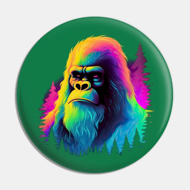 Bigfoot Forest Silhouette Pin by wumples