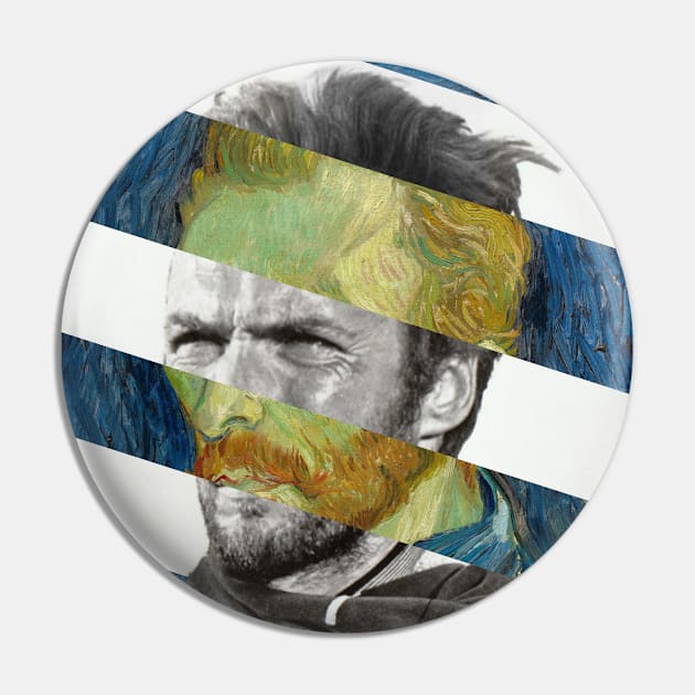 Van Gogh’s Self Portrait and Clint Eastwood Pin by luigi-tarini